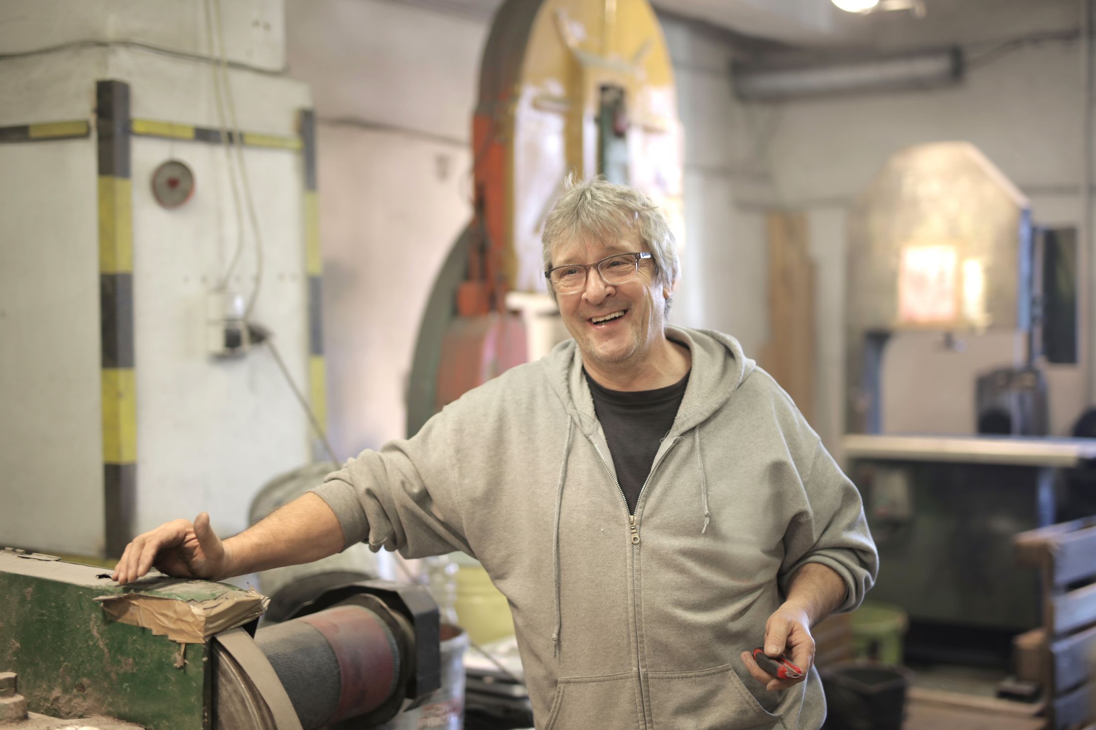 Illustrative stock: an experienced craftsman in a workshop